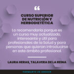 Opinión de Laura sobre el Curso Superior de Nutrición y Herbodietética